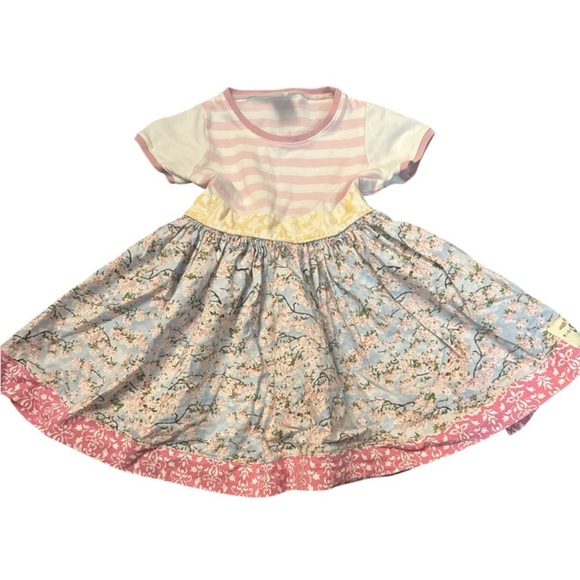 Boutique Striped & Floral GIRL Dress, boutique, twirl, patchwork, cottagecore - Picture 2 of 6